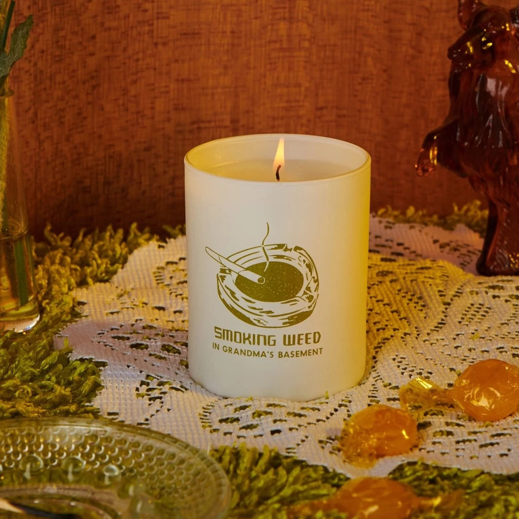 Smoking Weed in Grandma's Basement Candle