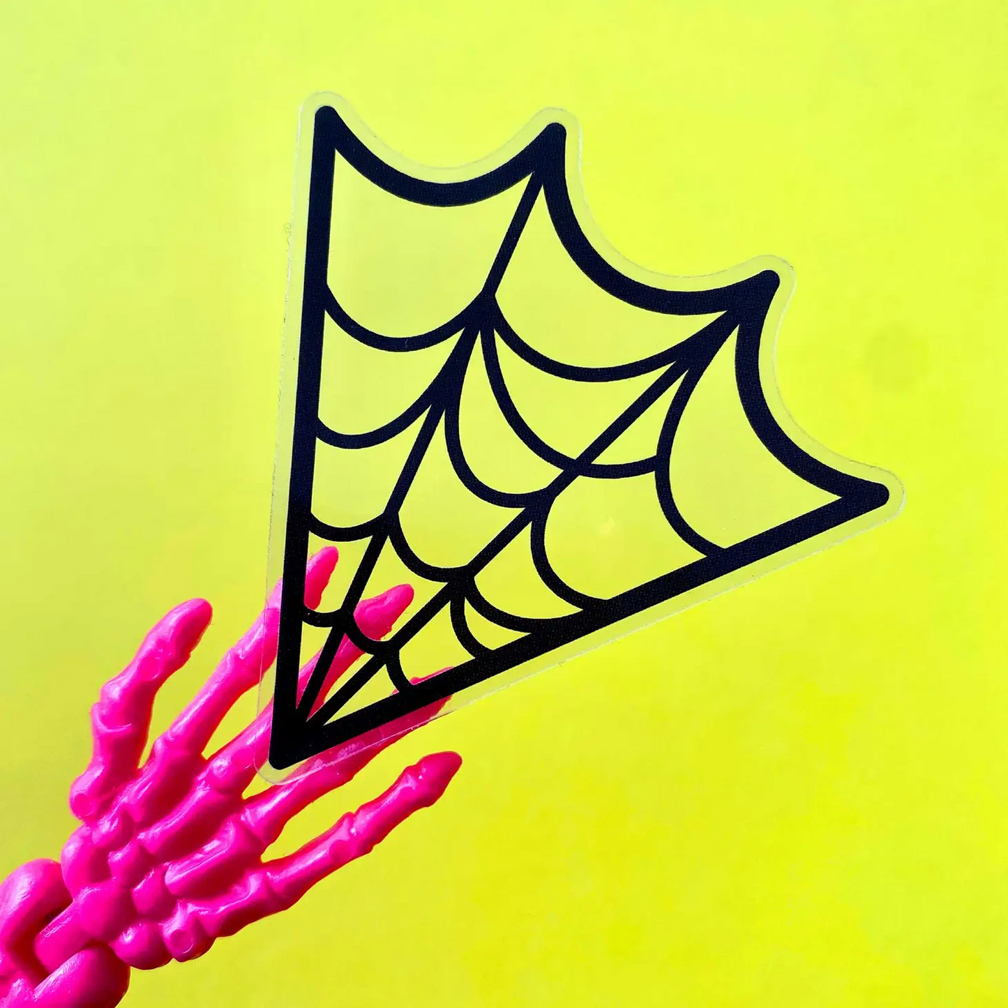 Black Spiderweb Clear Sticker