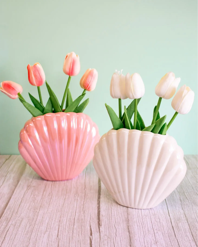 Iridescent Seashell Vase