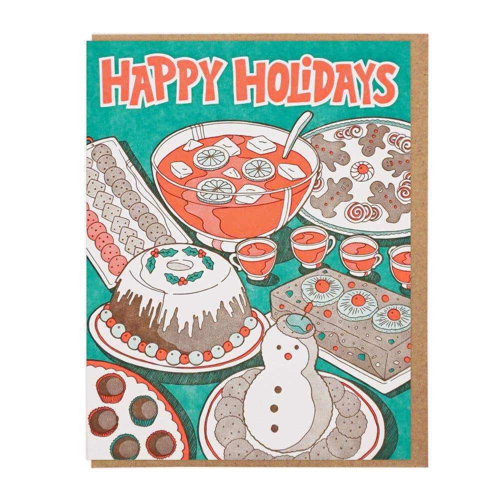 Happy Holidays Party Food Holiday Greeting Card