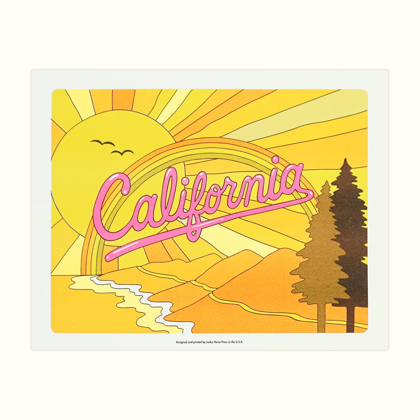 California Coast Risograph Print