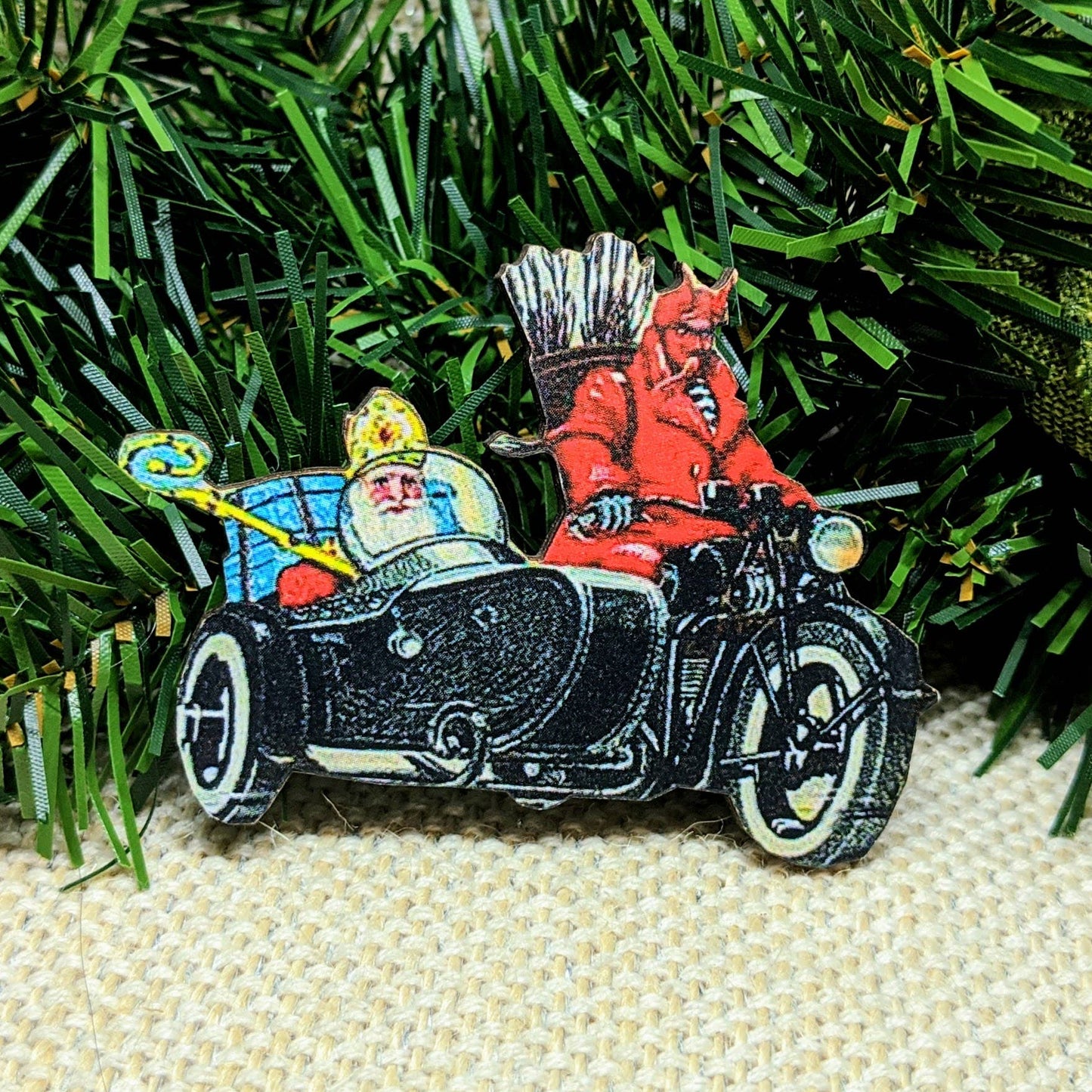 Krampus and St Nicholas Ornament
