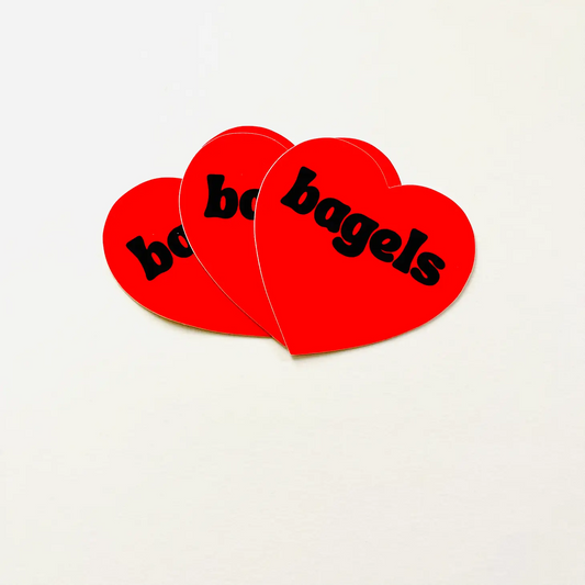 Bagels Red Heart Sticker