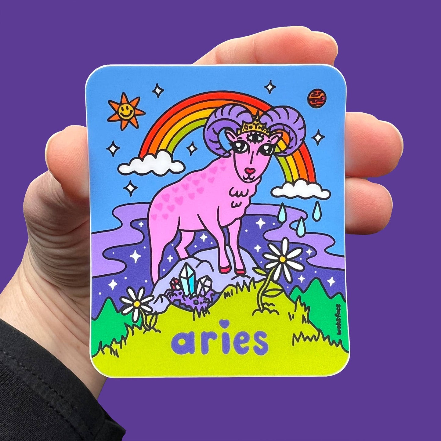 Wokeface Aries Sticker