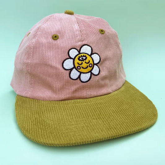 Wokeface Daisy Face Corduroy Hat