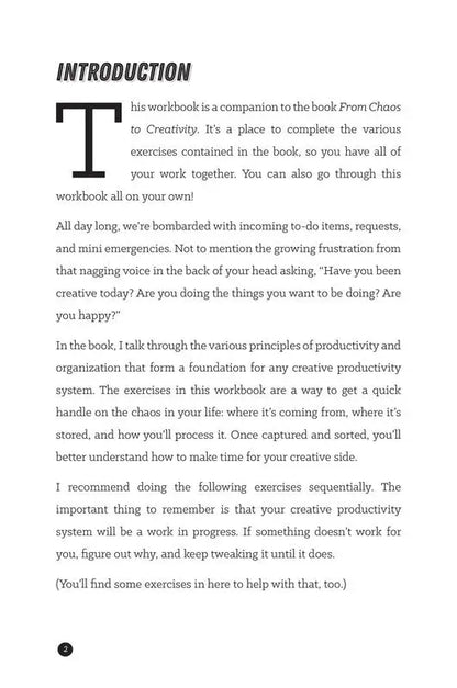 From Chaos To Creativity Workbook (Zine)
