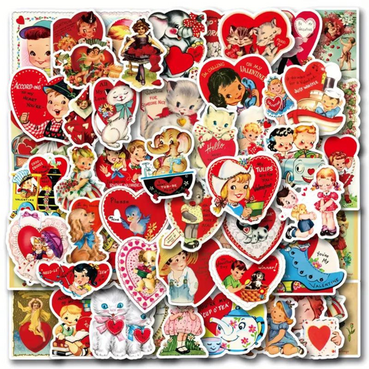 Mystery Vintage Valentine Stickers