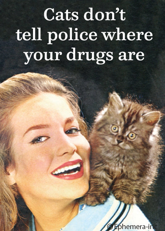 Cats Don'T Tell Police Where Your Drugs Are Magnet