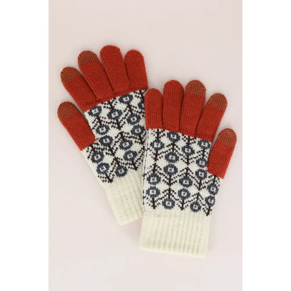 Knit Gloves in Rust