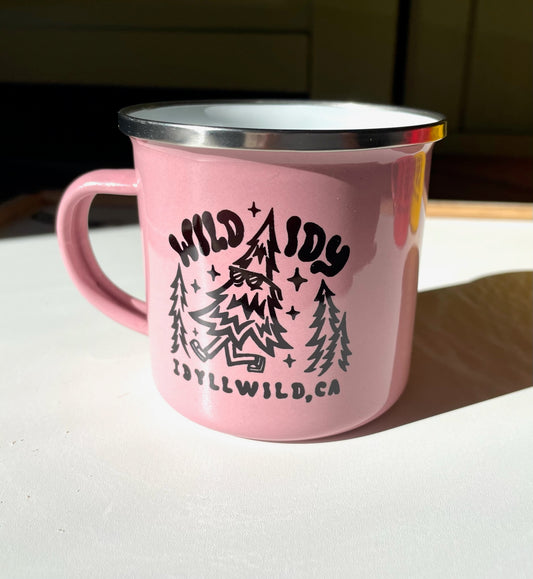 live wild enamel camping mug