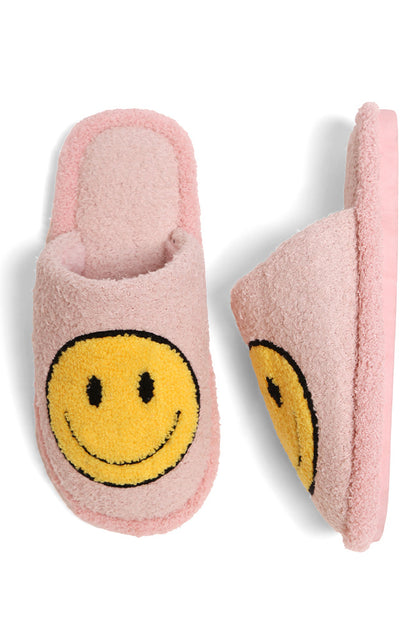 Happy Face Slippers - Pink