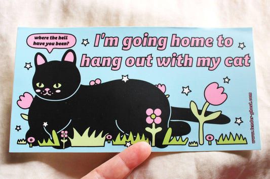 Hang Out With My Cat Bumper Sticker