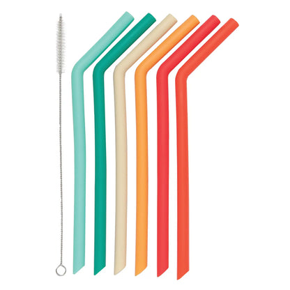 Cheer Silicone Smoothie Straws Set of 6