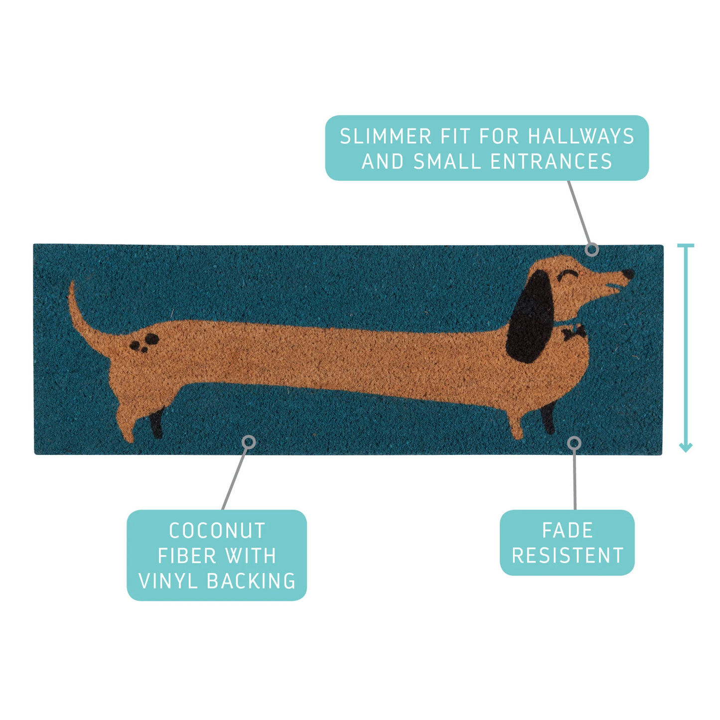 Hot Diggity Dog Half Size Demi Doormat