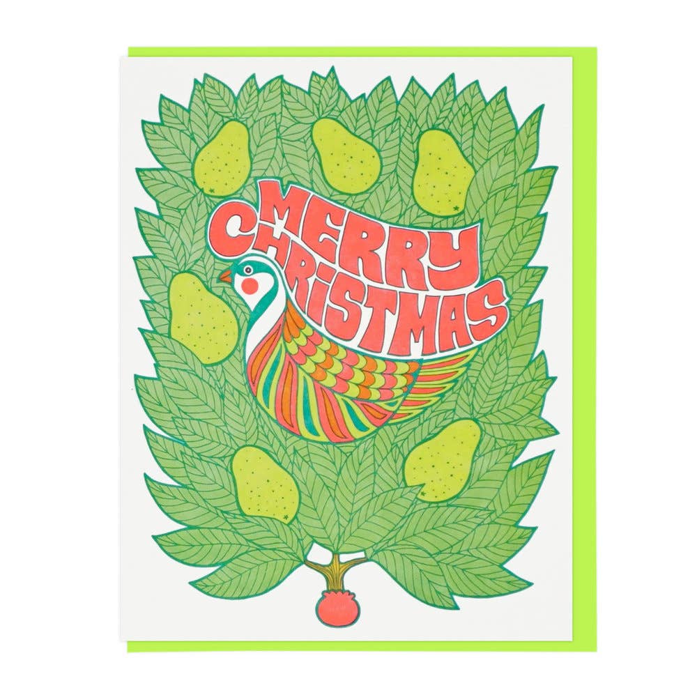 Merry Christmas Partridge Bird Holiday Greeting Card