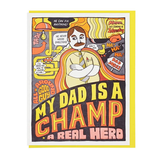 My Dad Is A Champ A Real Hero Greeting Card