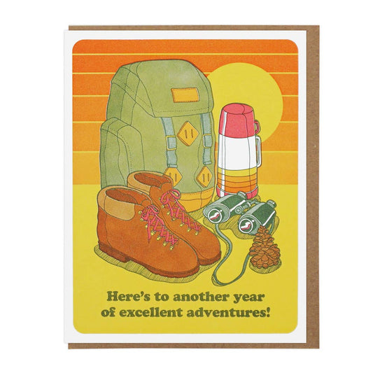 Here's To Another Year Of Excellent Adventure Birthday Greeting Card