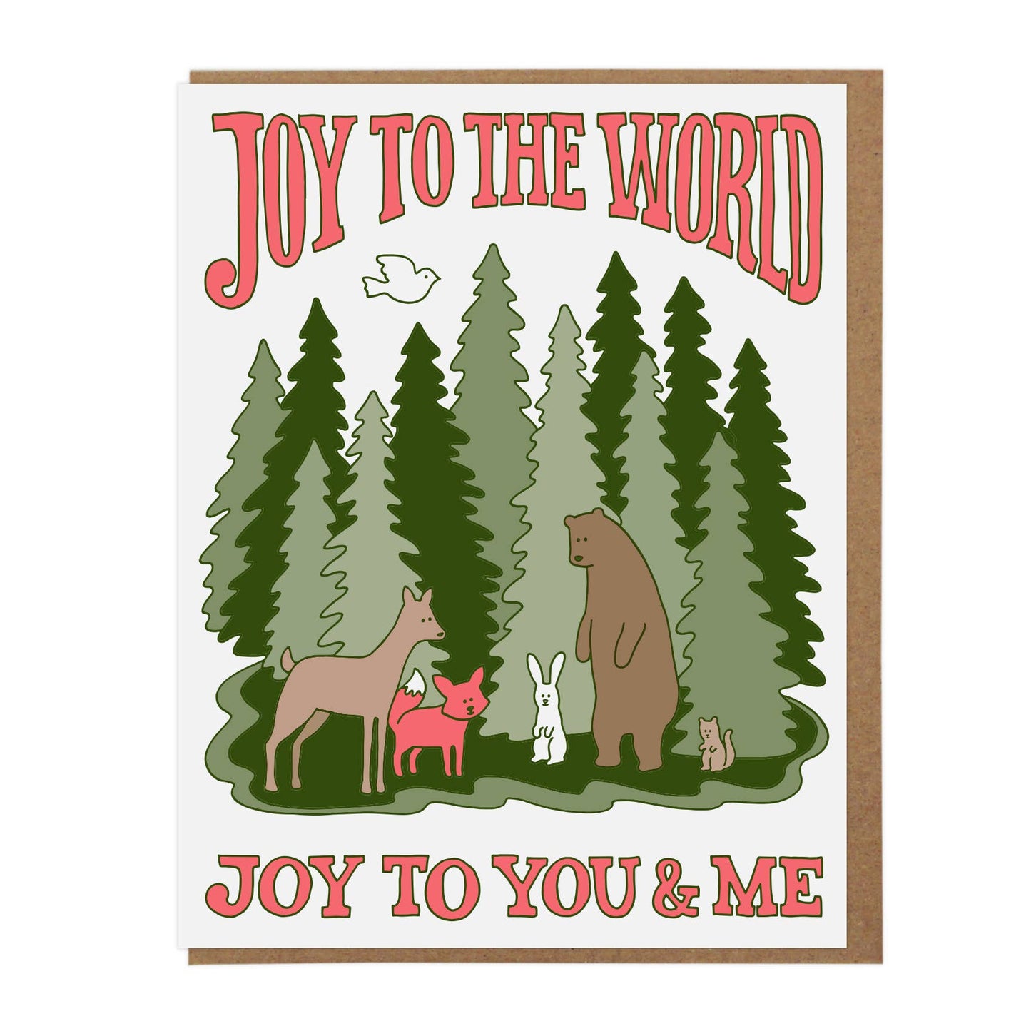 Joy To The World - Woodland Animals Holiday Greeting Card