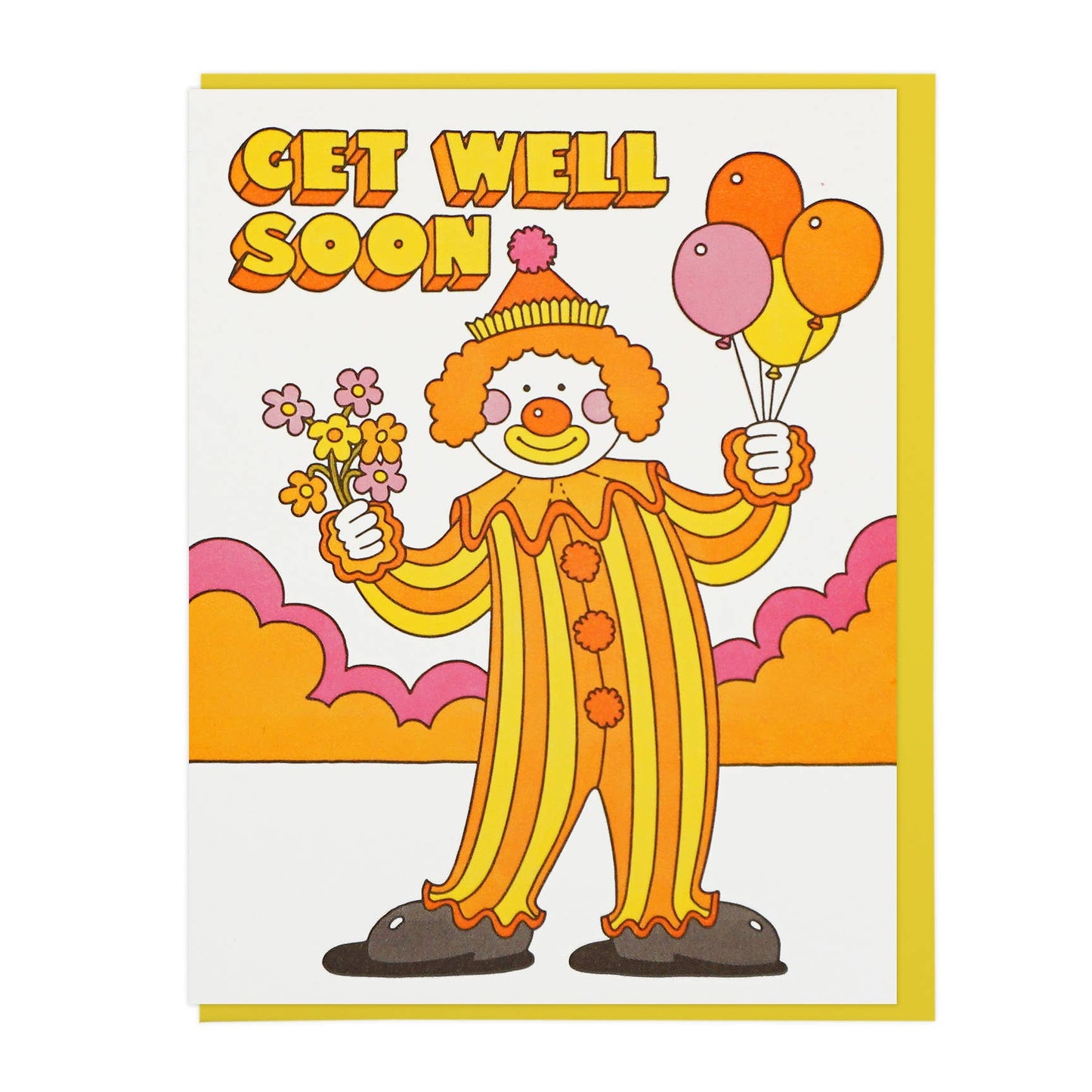 Get Well Soon Happy Clown Greeting Card