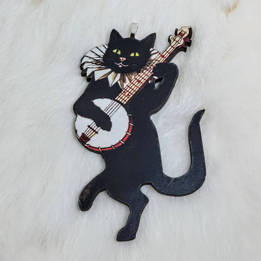 Banjo Cat Christmas Ornament