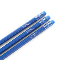 VOTE! Blue Hot Foil Stamped Pencils