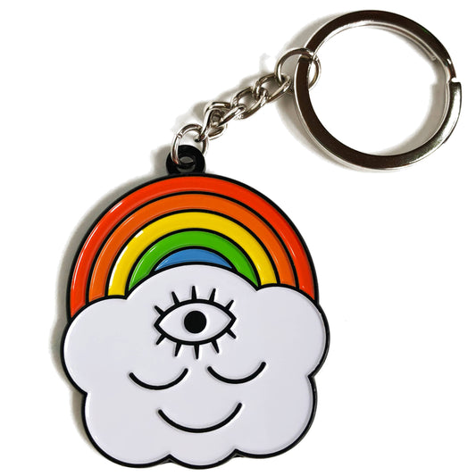 Wokeface Rainbow Cloud Keychain