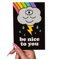 Wokeface Be Nice To You Postcard