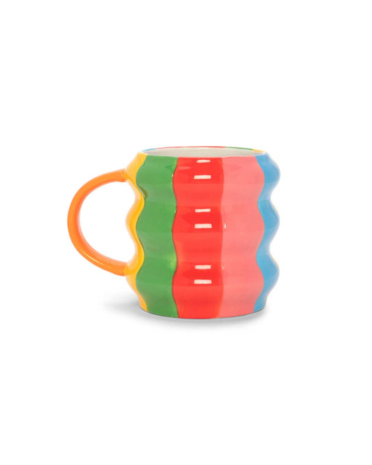 Rainbow Stripe Wavy Mug