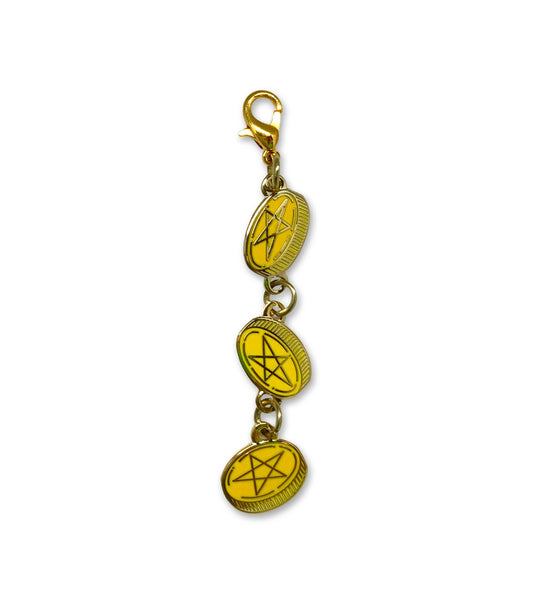 Pentacle Coins Dangling Tiny Charm
