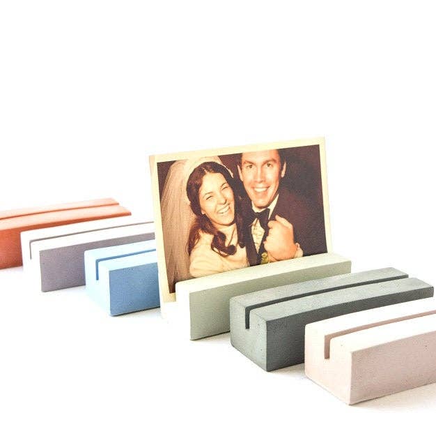 Concrete Photo & Card Holder - Blush