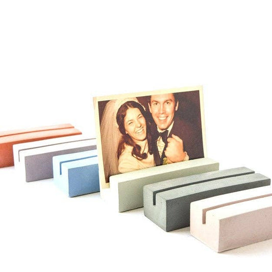 Concrete Photo & Card Holder - Blush