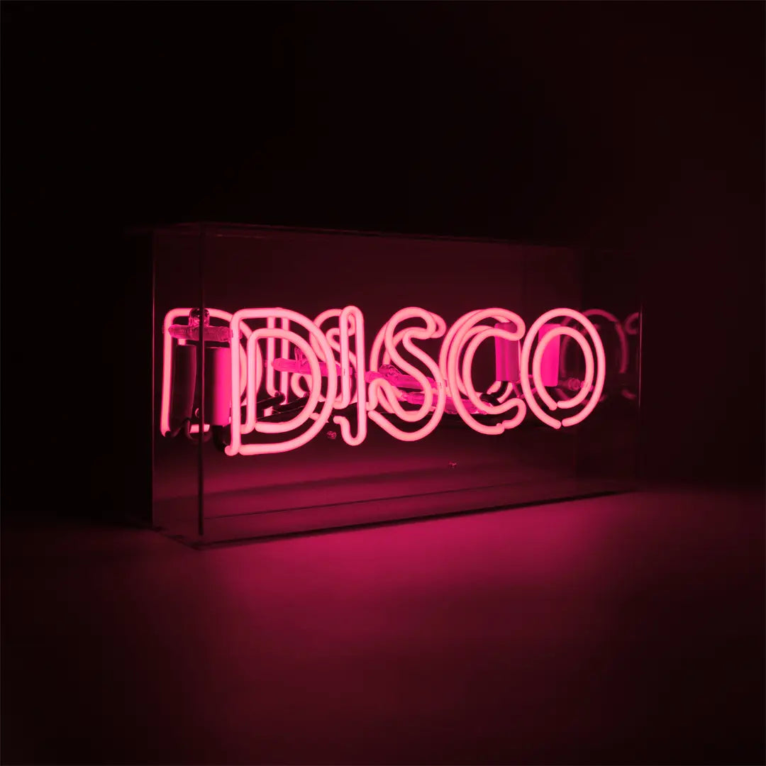 Pink Disco Acrylic Box Neon Light