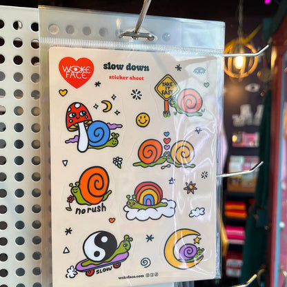 Slow Down WokeFace Sticker Sheet