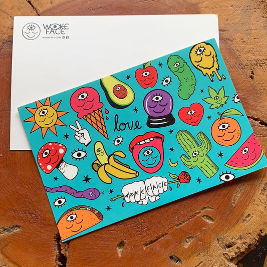 WokeFace Love Postcard